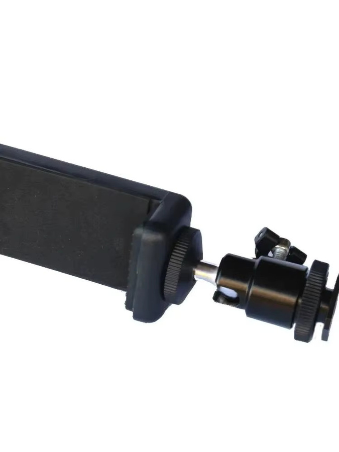 Universeller Hot Shoe Telefonclip Handyhalter in Schwarz mit 1/4-Zoll-Schraubhalterung für Stativ und Einbeinstativ sowie SLR-Kameras - Bild 5