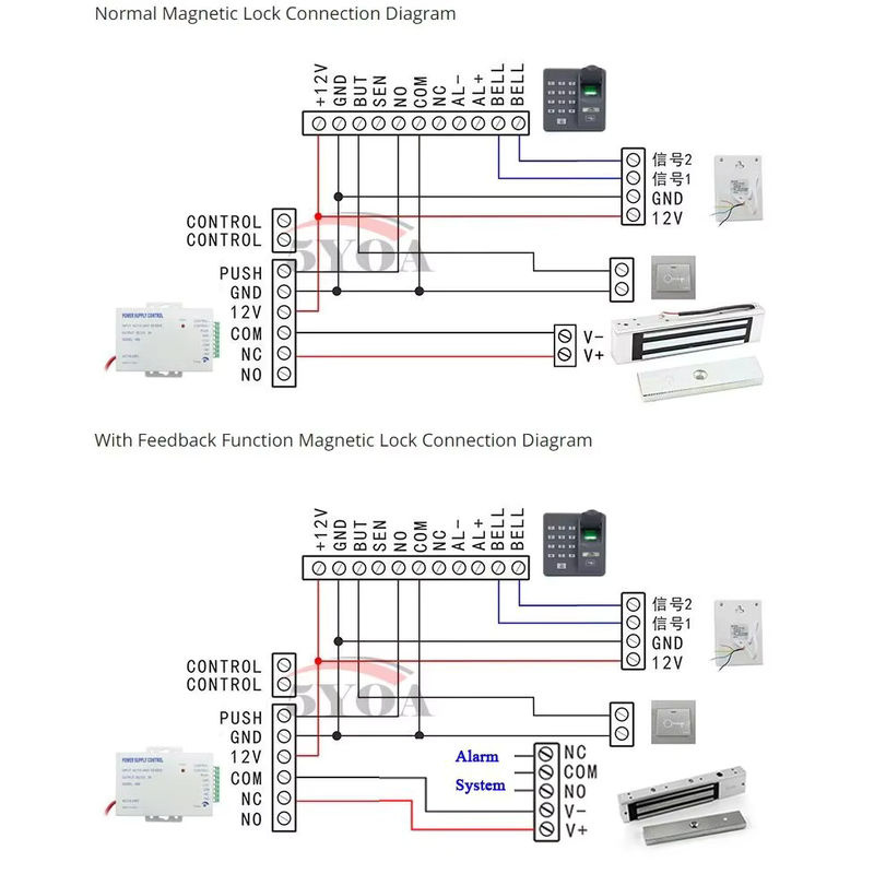 5YOA Elektromagnetisches Schloss DC12V mit 180 kg Haltekraft in Silber - Bild 3