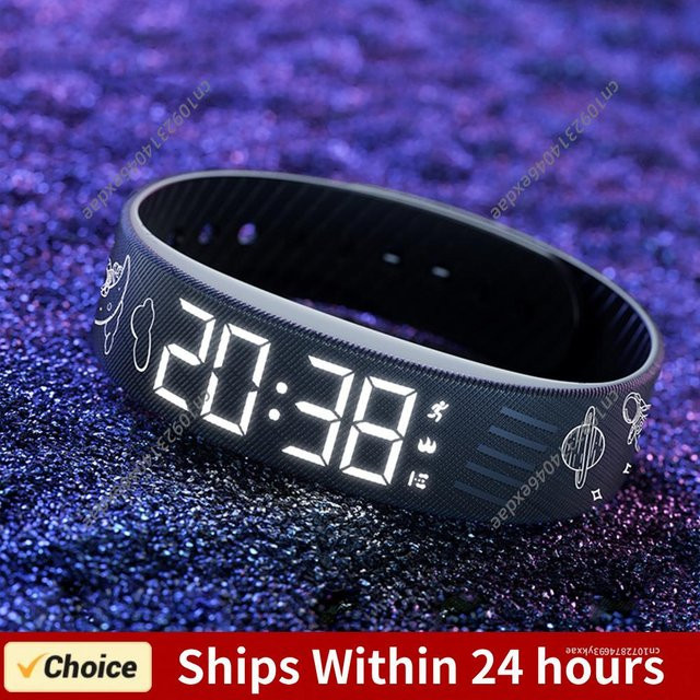 ATUOTIN Geräuschlose Handgelenk-Vibrationsbänder mit Schrittzähler und Vibrationsalarm, wiederaufladbar, Schwarz, Unisex - Bild 1