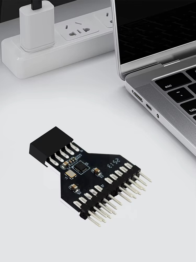VODOOL USB 2.0 9-Pin auf USB 3.0 19-Pin Adapter Konvertierungskabel für RGB-Lampen und Lüfter, Schwarz - Bild 5