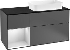 V&B Waschtischunterschrank Finion mit Wandbeleuchtung, Anthrazit lackiert, Breite: 120 cm, Tiefe: 50,1 cm, Höhe: 50,1 cm - Bild 1