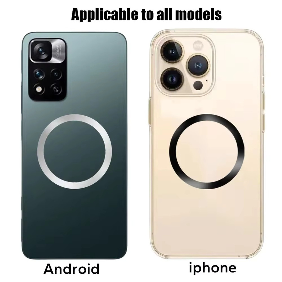 Universeller magnetischer Metallplattenring für Samsung und iPhone MagSafe kabelloses Ladegerät und Auto-Handyhalter, Magnet-Patch in Schwarz oder Silber - Bild 2