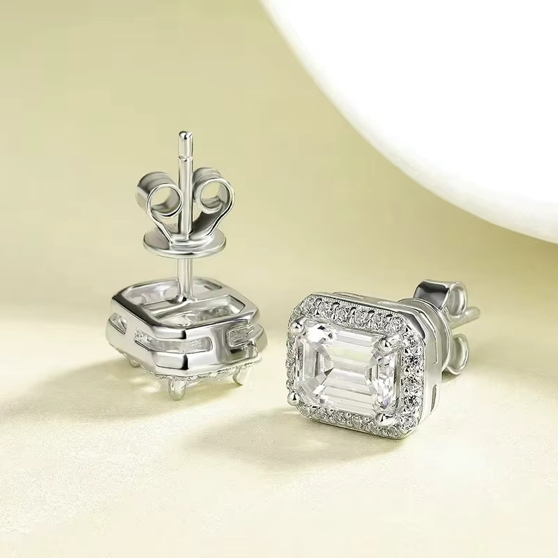 FEOBUR Ohrstecker Moissanit, 925 Sterling Silber, Damen - Bild 3