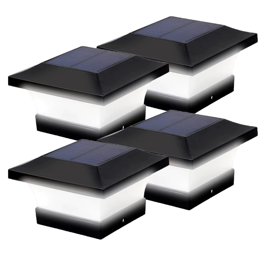 Crepow Solar LED Zaunleuchte IP65 wasserdicht für Garten und Terrasse, Schwarz, B/T/H: 9,4 x 9,4 x 15,0 cm - Bild 7