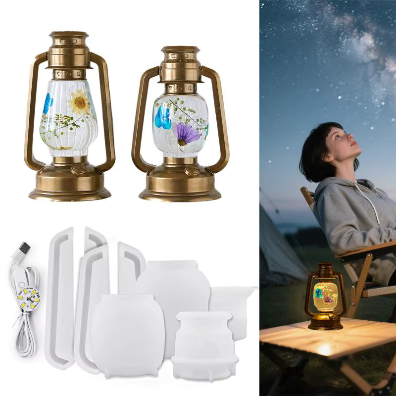UDOCOOL Silikonform für Kerosin Design Camping Licht zur DIY Herstellung von Nachtlicht und Tischhandwerk mit Epoxidharz und USB-Dochtkabel - Bild 4