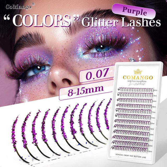 CoMango Wimpernverlängerung, silber, schimmernd, Volumen-C-D - Bild 1