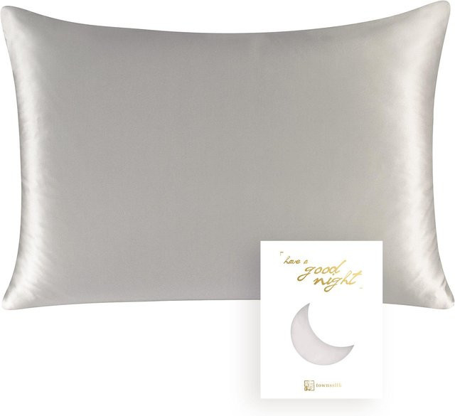 JMG Clothing Luxuriöser Kissenbezug aus 100% natürlicher Maulbeerseide, Silber, B/H: 51 x 66 cm - Bild 1