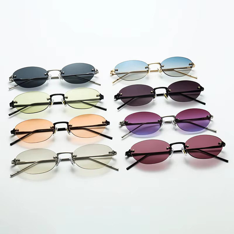 SHAUNA Sonnenbrille, randlos, oval, Unisex, Metall, Farbverlauf - Bild 2