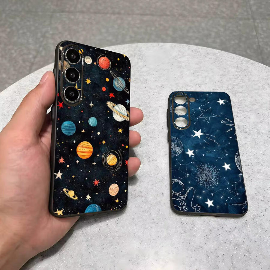 Handyhülle mit Sternenhimmel-Konstellation für Samsung Galaxy S25 S24 S23 S22 S21 S20 Ultra Plus FE Lite 5G, Schwarz/Mehrfarbig - Bild 4