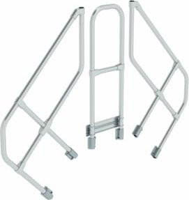 MUNK Günzburger Handlauf aus Aluminium in Silber mit 3 Stufen und 45 Grad Winkel - Bild 1