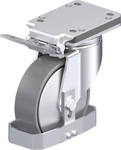 Blickle Stahlblech-Lenkrolle LH-PO 160K-IS-ELS-FA-FS in Grau mit 160 mm Rad-Durchmesser und 450 kg Tragfähigkeit - Bild 1