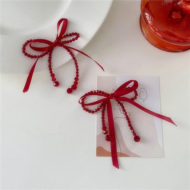 Wucifang Jewelry Ohrringe, Kristall, Knoten, Quaste, Damen, grau - Bild 1