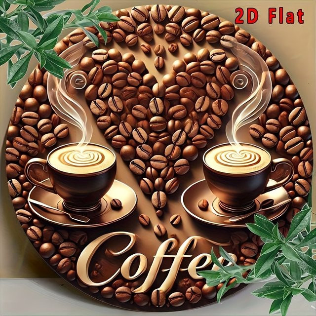 Potdemiel Aluminium-Wandkunstschild Kaffeelegeisterte in Braun, Quadratisch, B/H: 20,32 x 20,32 cm - Bild 1