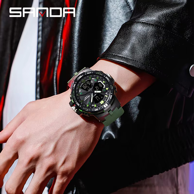 SANDA Digitaluhr, Kunststoff, Silikon, Schwarz, Herren, Wasserdicht - Bild 6