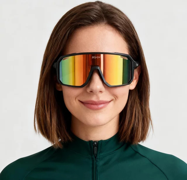 SCVCN Sportsonnenbrille, Vollrand, Kunststoff, Schwarz, Unisex - Bild 1