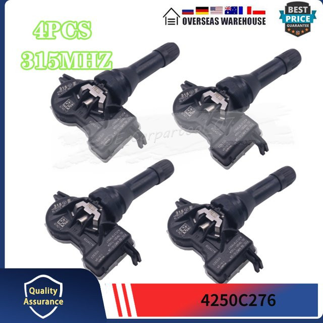 GANGLE Reifendruck Sensor TPMS Set 4 Stück 315MHz für Mitsubishi Outlander Sport Eclipse Cross Mirage Schwarz - Bild 1