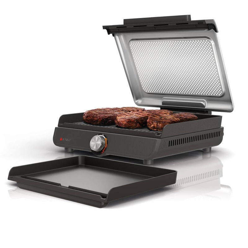 Ninja Sizzle Kontaktgrill mit Grillplatte und Plancha GR101EU, Grau/Schwarz, B/T/H: 38,0 x 34,0 x 13,5 cm - Bild 3