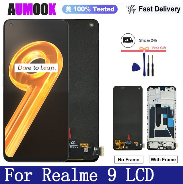 OPPO Realme 9 4G AMOLED Display Ersatz mit 6,4 Zoll Touchscreen Digitizer Baugruppe in Schwarz - Bild 1