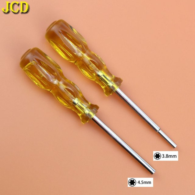 JCD Sicherheitsbit Set mit gelbem Griff für Nintendo NGC SFC NES und Gameboy, Sechskantschraubendreher 3,8 mm und 4,5 mm - Bild 1