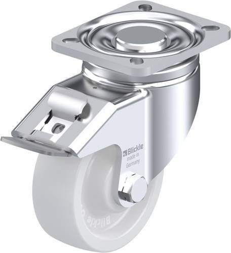 Blickle Lenkrolle mit Feststeller 617407 LH-SPO 100G-1-FI in Silber, Rad-Durchmesser: 100 mm, Tragfähigkeit: 500 kg - Bild 1