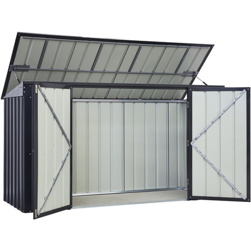 Globel Mülltonnenbox Easy aus Stahl für 3 Mülltonnen, anthrazit grau, B x T: 236 x 101 cm - Bild 7