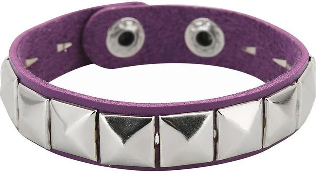 Nietenarmband Leder, Silber, Unisex - Bild 1