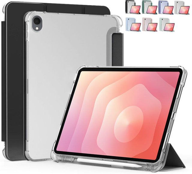 Samsung Galaxy Tab S11 11 Zoll 2025 Schutzhülle mit magnetischem Klappständer und Stifthalter in Grün Transparent für SM-X730/SM-X736B 5G - Bild 1