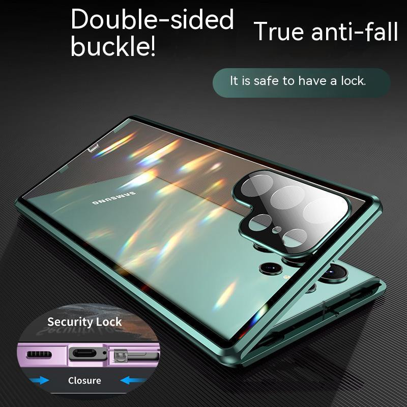 Razzle Magnetisches Glas-Schutzcase für Samsung Galaxy S25 S24 S23 S22 Ultra Plus mit Objektivschutz in Violett und Transparent - Bild 1