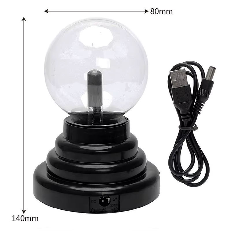 Lyfs Magische Plasmakugel LED Atmosphäre Nachtlicht mit Touch-Steuerung, Schwarz, 7,62 cm Durchmesser - Bild 3