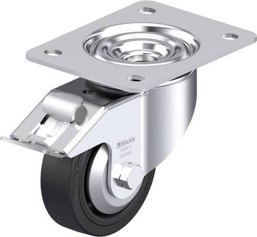 Blickle Stahlblech-Lenkrolle LK-POEV 100XR-3-FI-FA in Silber, Rad-Durchmesser: 100 mm, Tragfähigkeit: 200 kg - Bild 1