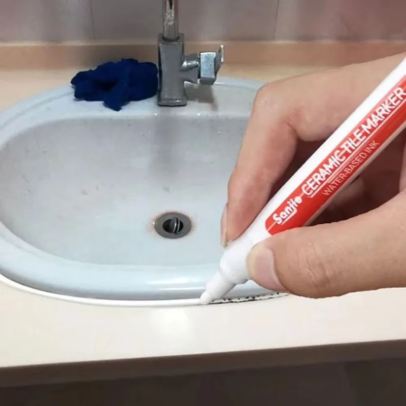 Wasserdichter Permanent Marker in Weiß für Fliesen, Boden und Wand zur Dekoration von Fugen und Mörtel - Bild 4
