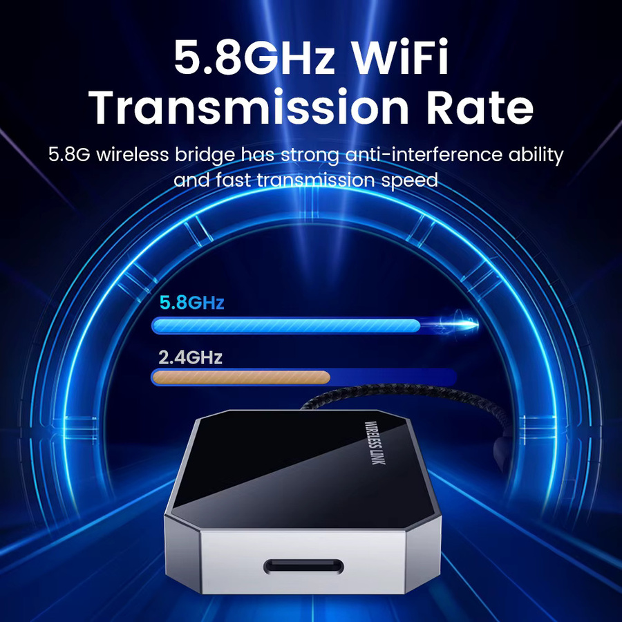 HEYINCAR Carbitlink 2-in-1 Smart Car AI Box Adapter für kabelloses Android Auto und kabelloses CarPlay in Schwarz - Bild 2