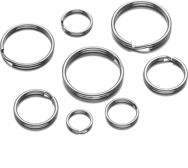 Schlüsselanhänger Ringe Edelstahl, Silber, 6-28 mm, Unisex - Bild 1