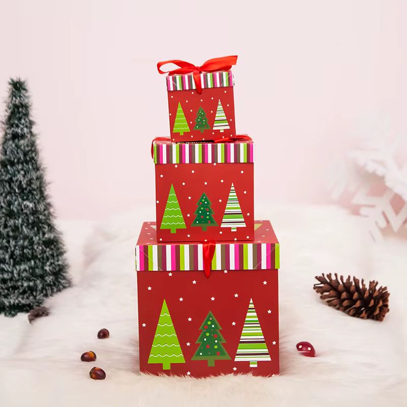 Beeinch Weihnachtsgeschenke Boxen mit geometrischem Design in Multicolor zur Dekoration von Schokolade, Süßigkeiten und Keksen für Weihnachten und Neujahr - Bild 3