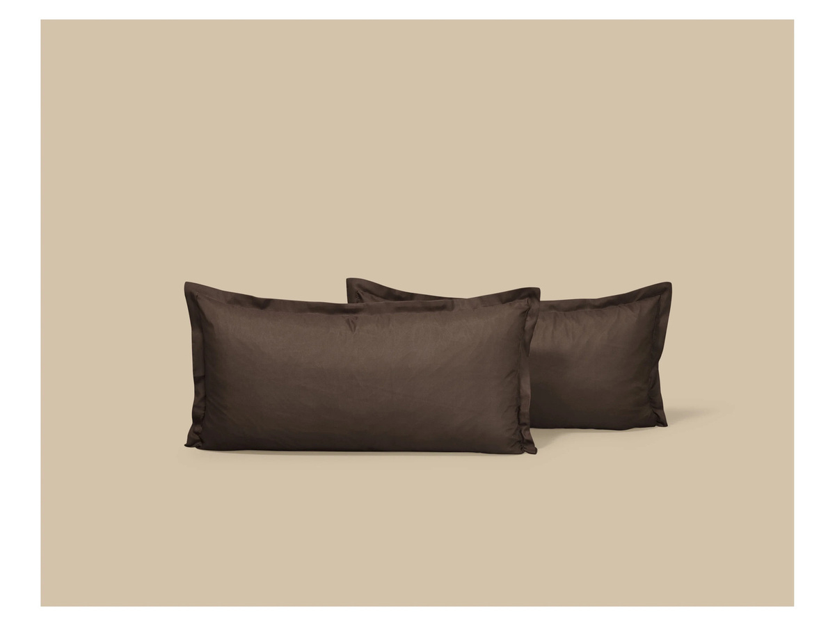 LIVARNO Mikrofaser-Satin-Wendekissenbezüge aus Polyester, 2 Stück, Braun, B/H: 40 x 80 cm - Bild 2
