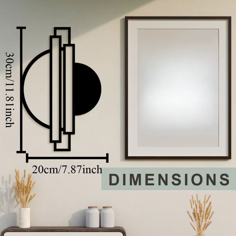 Moderne geometrische 3D Metall-Wandskulptur von CIFBUY in Schwarz-Gold als abstrakte Wohnungsdekoration - Bild 2
