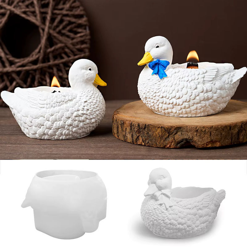 UDOCOOL Silikonform für kreative Gips-Enten als DIY Deko für Duftkerzen, Tassen oder Blumentöpfe in Weiß - Bild 4