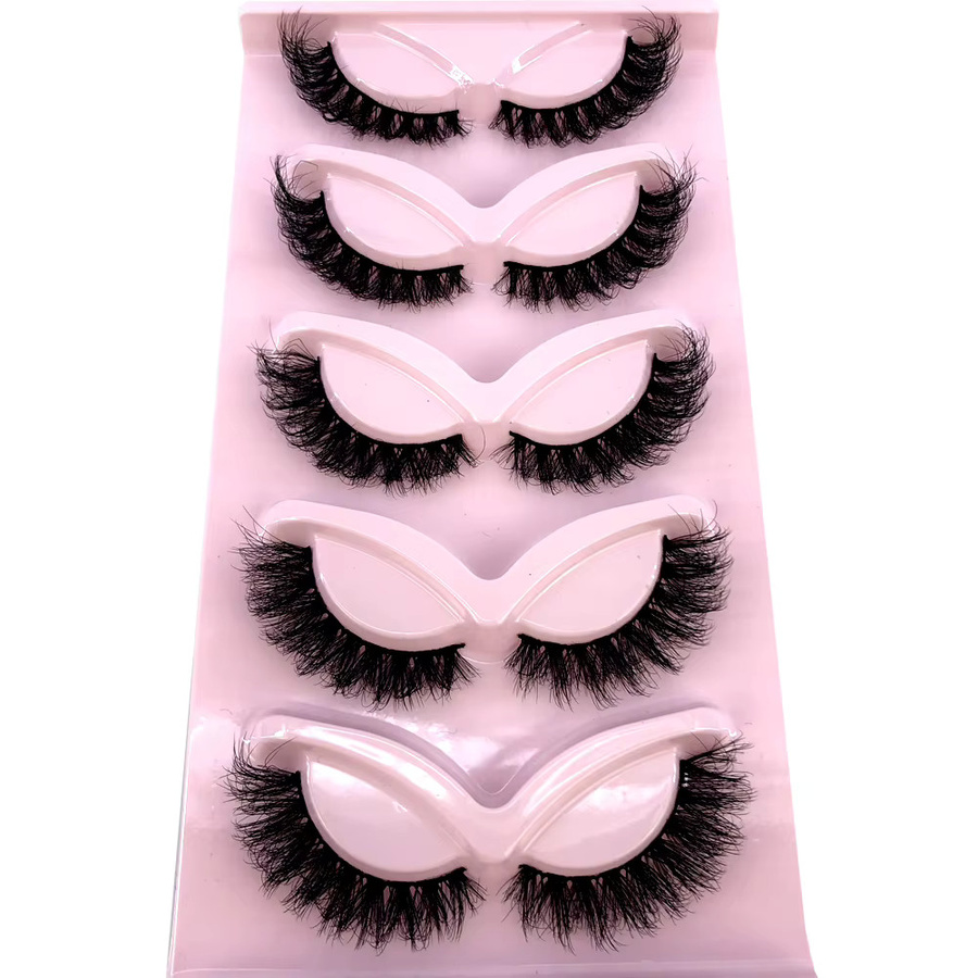 AMSDCN Cat-Eye Streifenwimpern, 5 Paar, Black, natürlich - Bild 5