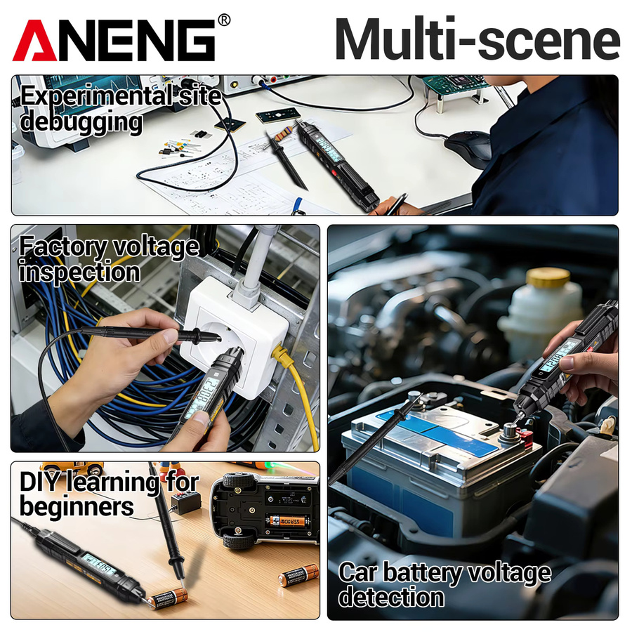 ANENG A3005 Stiftmultimeter mit NCV-Neutralleiter-Erkennung für AC/DC-Spannung und Widerstandsmessung - Bild 2