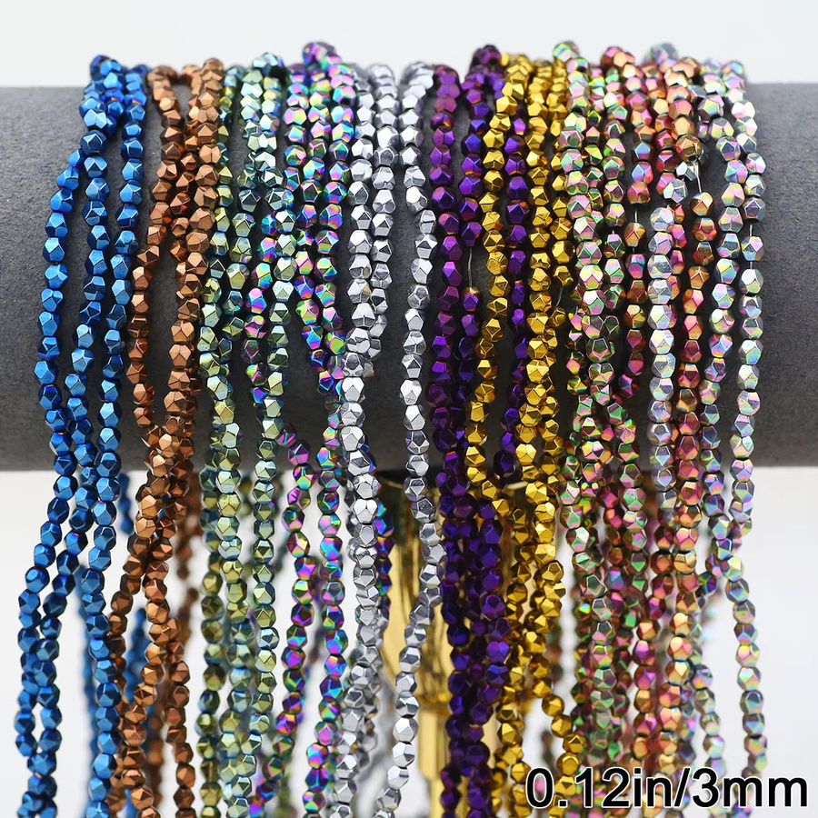 JHNBY Perlen Hämatit, bunt, 3 mm, Unisex - Bild 6