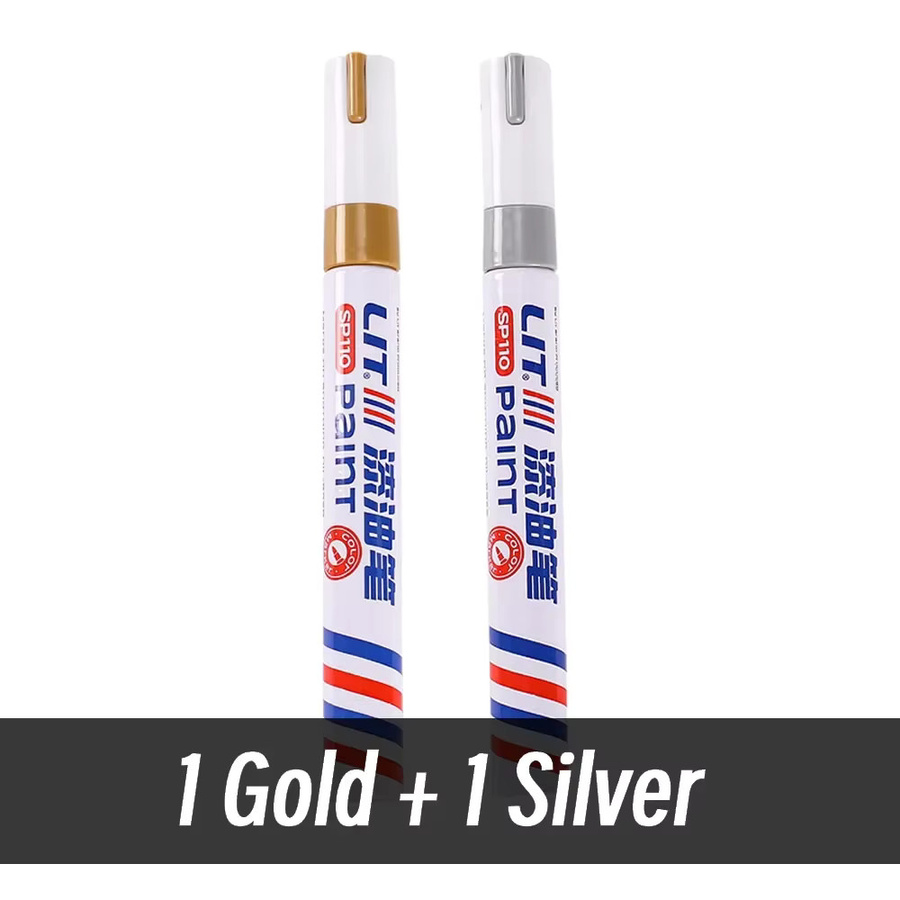 10er-Pack Permanente Marker in 8 Farben, Wasserfeste Fineliner für Reifenprofil, Gummi, Stoff und Metall, Strichstärke 3mm, Farben: Weiß, Gold, Silber und Multicolour - Bild 6