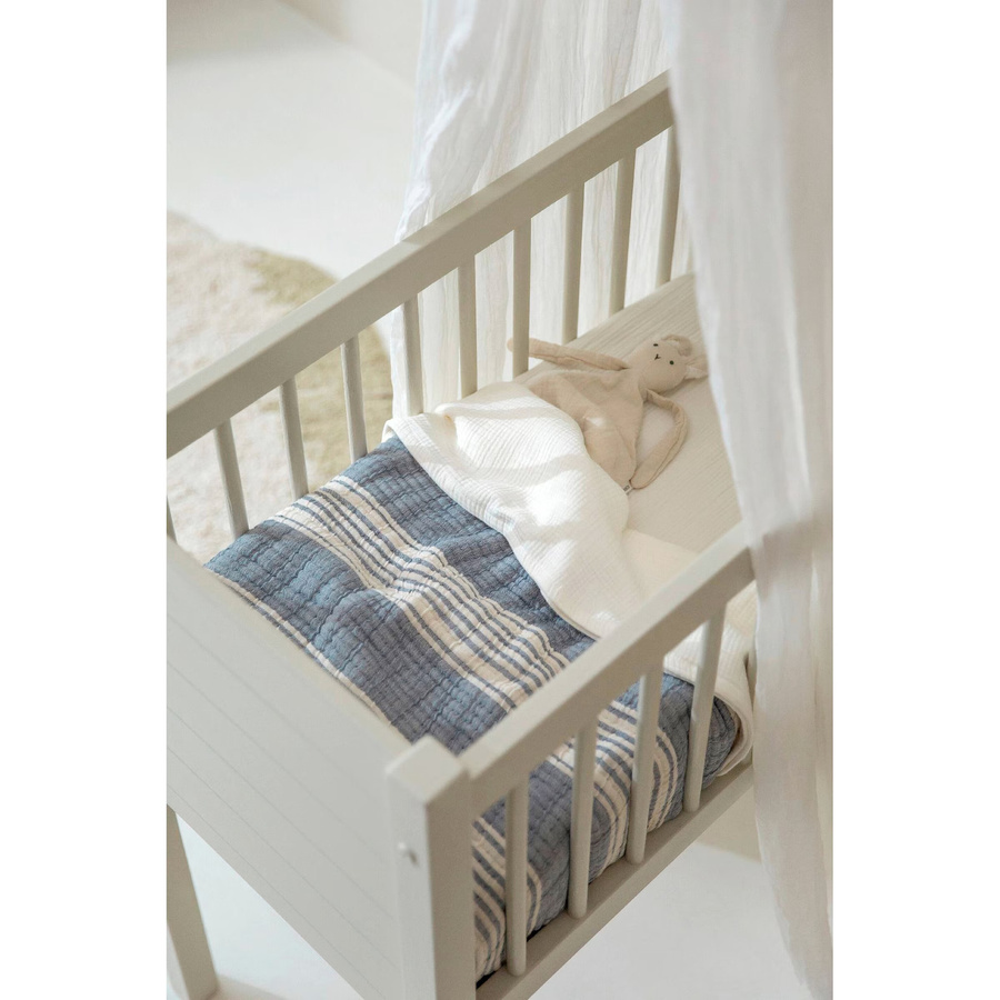 Meyco Babydecke aus Musselin für Babys, blau gestreift, B/H: 75 x 100 cm - Bild 2