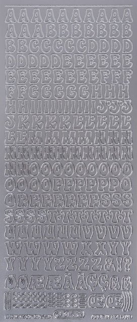 Reliefsticker Großbuchstaben in Silber - Bild 1