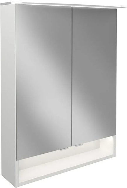 Fackelmann Spiegelschrank B.Style Weiß mit LED-Beleuchtung und Softclose-Türen, B/H/T: 60 x 81,2 x 26,3 cm - Bild 1