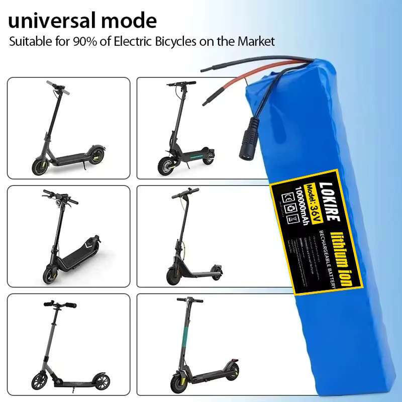 Wiederaufladbarer 36 V 100 Ah Lithium-Akku für Elektroroller mit BMS und XT60 JST Anschlüssen, Blau - Bild 4