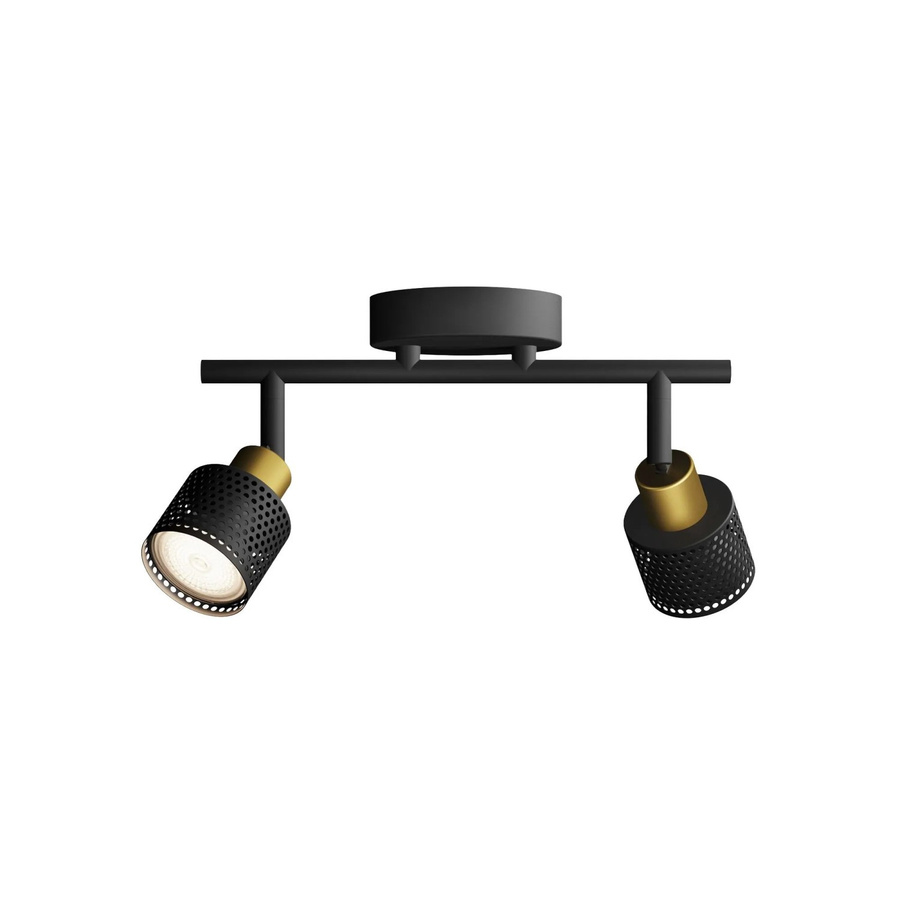 Philips Hue Spot Niall 2-flammige LED Wandleuchte GU10 in Schwarz-Gold - Bild 2