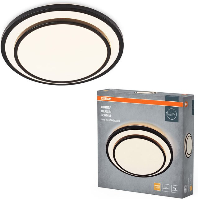 OSRAM Orbis Berlin LED Deckenleuchte, schwarz, Durchmesser: 30 cm, 16W, 2000lm - Bild 1