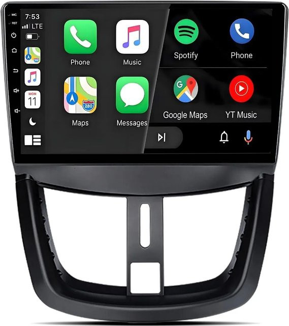 Junsun Autoradio für Peugeot 207 (2006-2015) mit Bluetooth und GPS in Schwarz - Bild 1