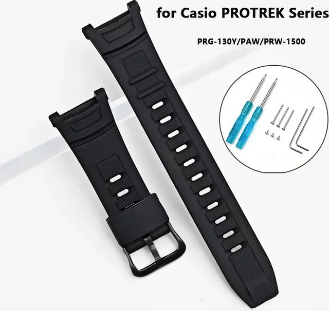 Casio Uhrenarmband Silikon, Schwarz, Herren - Bild 1