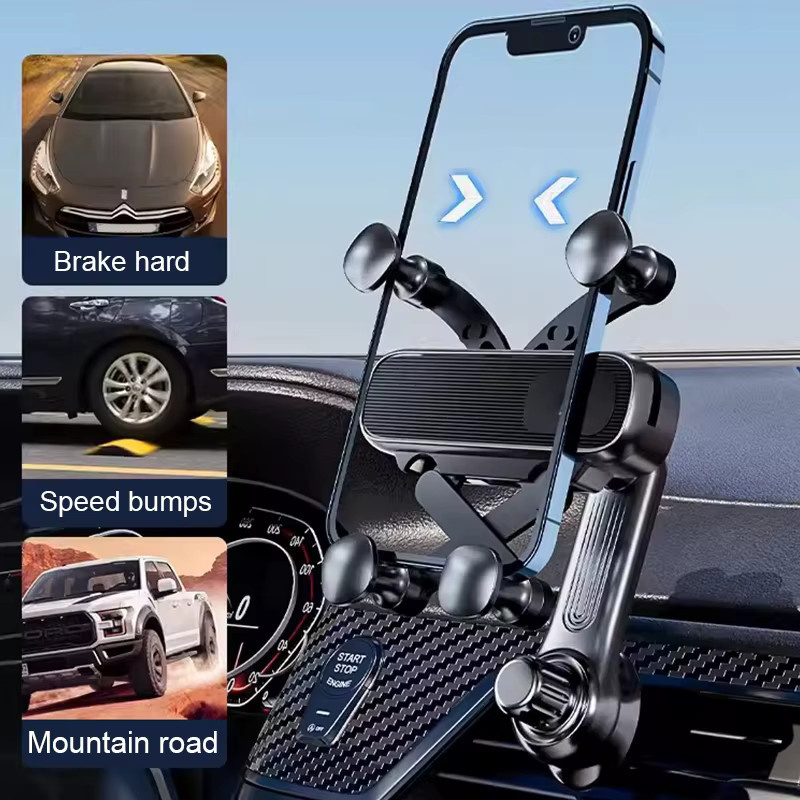 SEAMETAL Universeller Auto-Handyhalter mit 4 Gelenken und Lüftungsclip in Schwarz für Mobiltelefone von 4,7 bis 7 Zoll - Bild 4